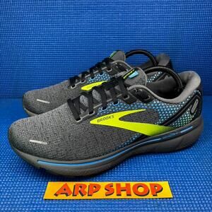 🔴 Brooks Ghost 14 Men`s Size 9.5 Black Blue Athletic Running Shoes 1103691D069